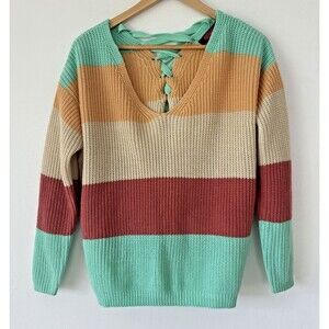 Rock & Roll Cowgirl Women's Lace Up Back Sweater Size Small EUC